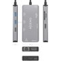 Aisens USB-C Dock 9 en 1, 2xHDMI, RJ45, USB 3.0, PD 100W, Gris